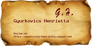 Gyurkovics Henrietta névjegykártya