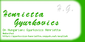 henrietta gyurkovics business card
